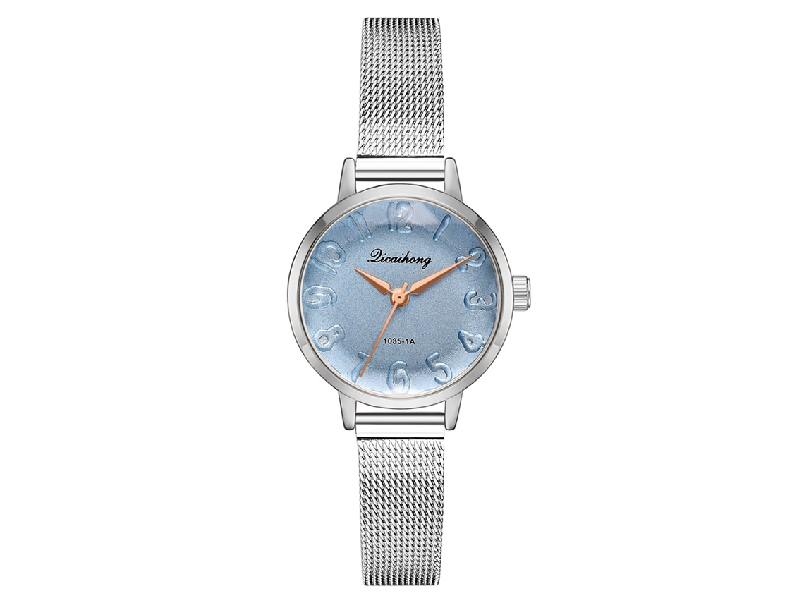 Reloj De Pulsera De Cuarzo De Aleación Sencillo Para Mujer, Elegante, Azul.