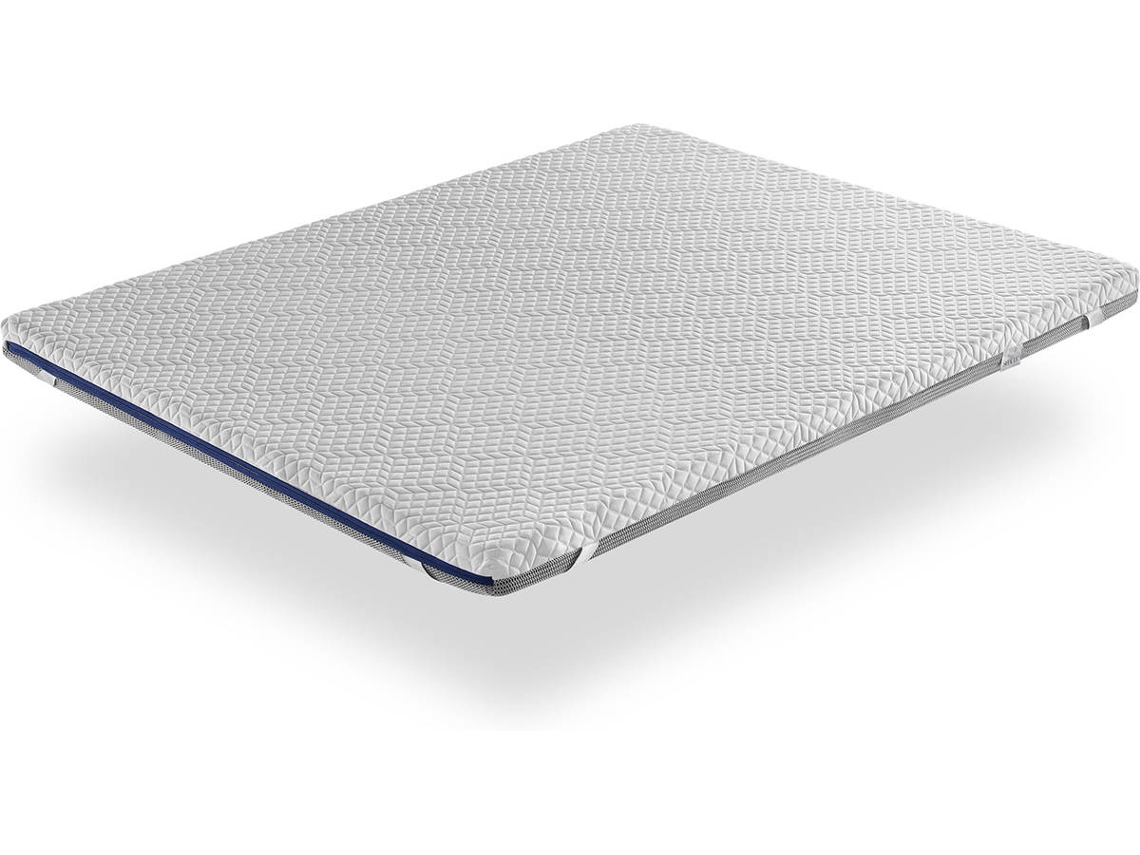 Sobre Colchón SHAULA (Blanco, Gris - Espuma Omnisoft, Memory Foam Energex - 150x200 cm)