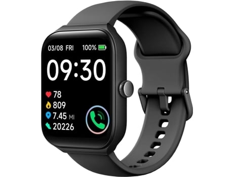 Reloj Inteligente AUJEZON F57L 1 95 Pulgadas con Función de Llamada IP68 Impermeable Hembra Compatible con Android Ios Negro