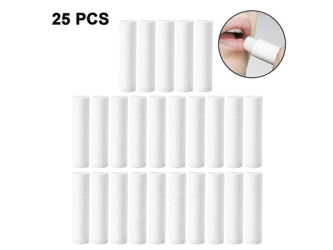 25 Tubos De Lápiz Labial Vacíos Para Hacer Bálsamo Labial Casero De 5 G Con Tapa Sellada.
