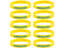 Pulseras Bjww-10 con la bandera nacional ucraniana en silicona suave multicolor - Regalo para amantes de la paz