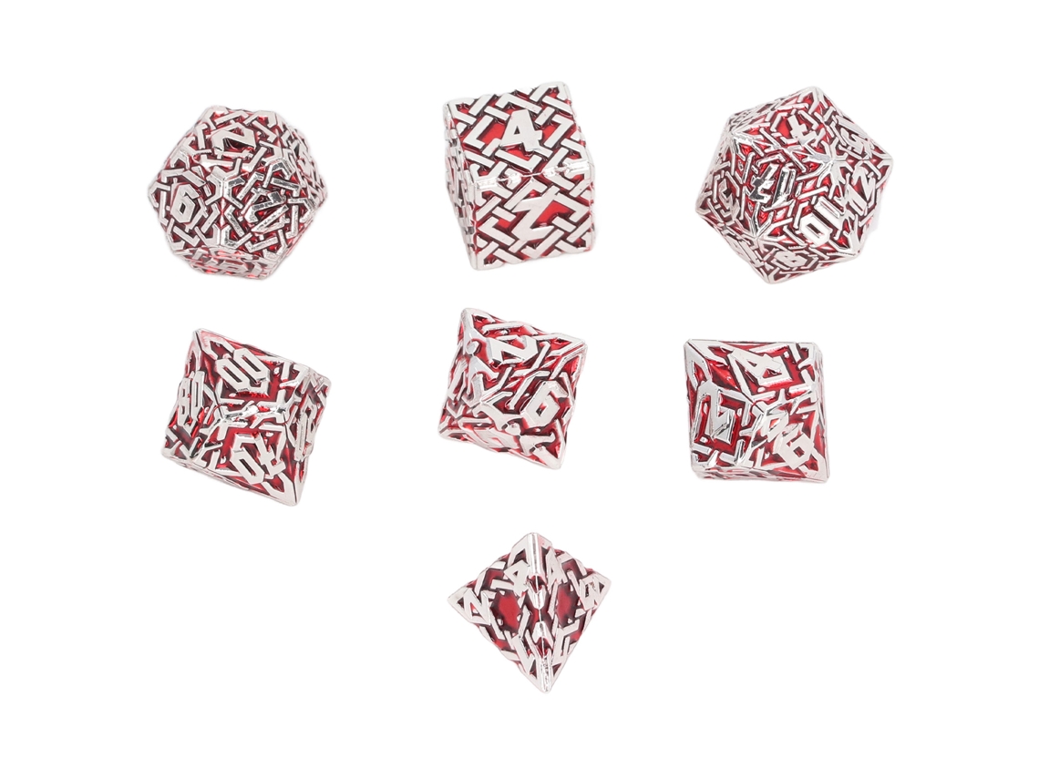 Mali 7 peças de dados poliédricos de metal padrão Labirinto números claros para jogos de RPG Tabuleiro