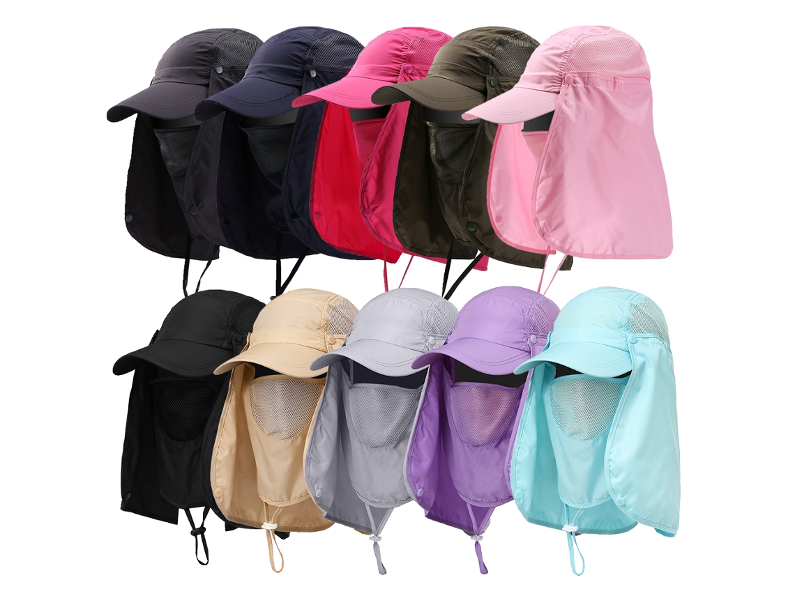 Danu26-gorra Visera De Senderismo Y Pesca Con Cubierta Facial Y Cuello Protector Uv Desmontable Gorro Solar