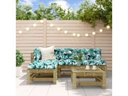 Conjunto de muebles de jardín de madera de pino impregnada Dkd Home Decor