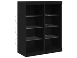 Maison Exclusive - Aparador Led Roble Negro 41 X 37 X 100 Cm Madera De Ingeniería