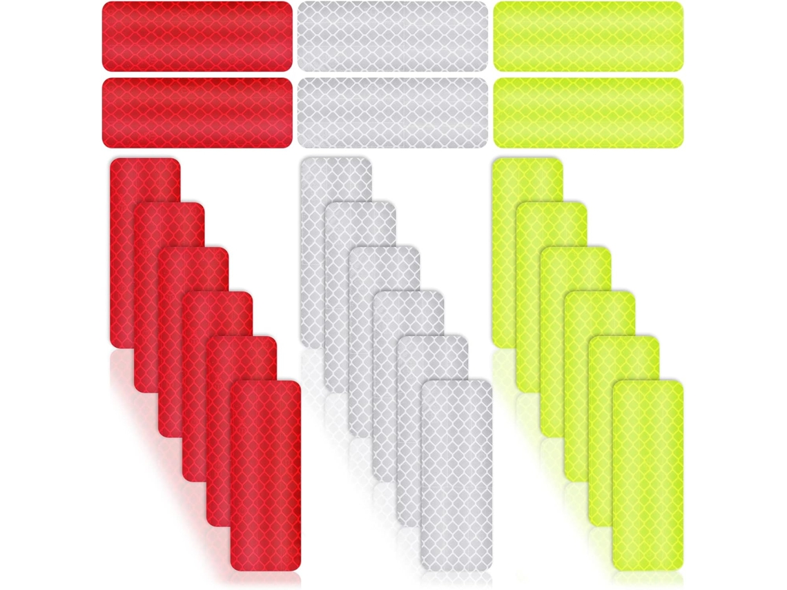 24 pegatinas reflectantes impermeables de seguridad de 3x8 cm para vehículos, bicicletas y motocicletas ZYBLSSBB
