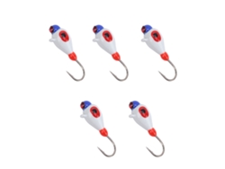 Kit De 5 Piezas De Señuelos De Pesca En Hielo De 5 Mm Con Anzuelos Y Señuelos Para Lubina, Perca Y Crappie En Acero De Alto Carbono.