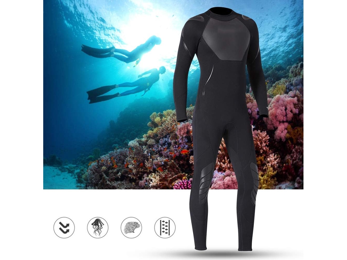 Combinaison De Plongée Élastique 3mm Pour Hommes Et Femmes, Noire À Manches Longues Avec Protection