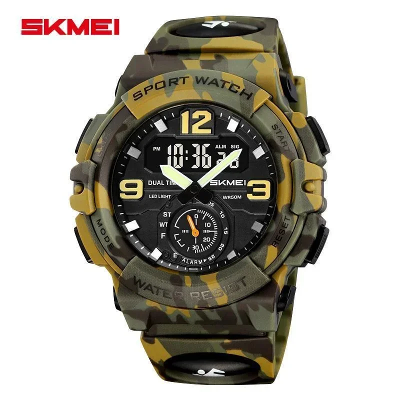 Reloj Despertador De Cuarzo Resistente Al Agua Para Hombre, Con Esfera Grande Y Elegante (camuflaje Verde).