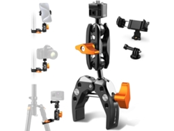 Suporte De Braço Mágico Super Clamp Para Câmera Com Cabeças Esféricas Duplas E Rosca Arri De 1/4''.