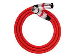 Cables de micrófono LALAMOLI XLR de 3 pines macho a hembra para consolas de mezcla y amplificadores, color rojo
