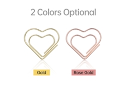 50 Clips De Papel Pequeños Y Bonitos En Forma De Corazón Rosa Y Dorado Para Manualidades, Bodas, Escuela Y Oficina.