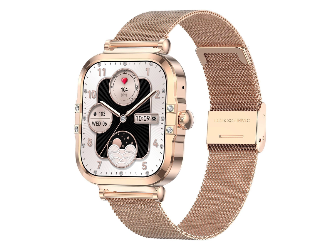 Reloj inteligente YANYXR para mujer con pantalla HD AMOLED dorada de 1,75 pulgadas