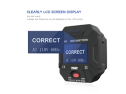 Comprobador De Enchufes Digital Inteligente Con Pantalla Lcd, Detector De Polaridad Y Prueba De Fugas Para Enchufes Estadounidenses De 90~120 V.