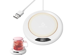 Calentador De Tazas De 20 W Con 3 Ajustes De Temperatura, Para Bebidas, Alimentos Y Velas, Blanco.
