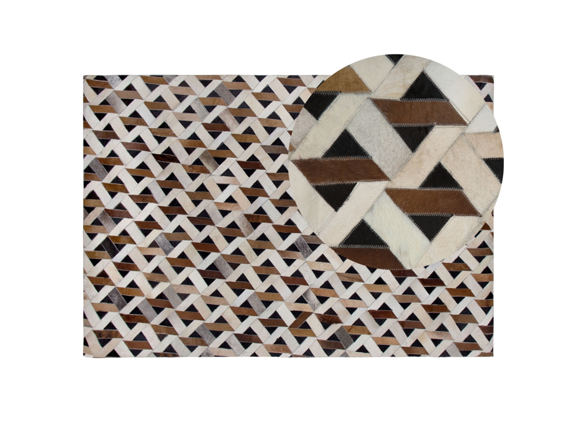 Alfombra de pelo corto BELIANI Tuglu de Piel Marrón 140x200