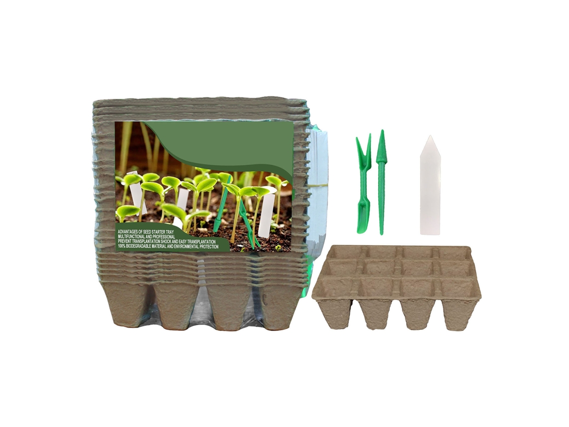 Kit de 24 bandejas para sembrar semillas con herramientas