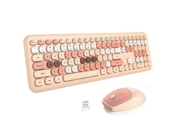 Conjunto de teclado y ratón Bluetooth, portátil, inalámbrico, diseño retro, teclados y teclados numéricos Everley891