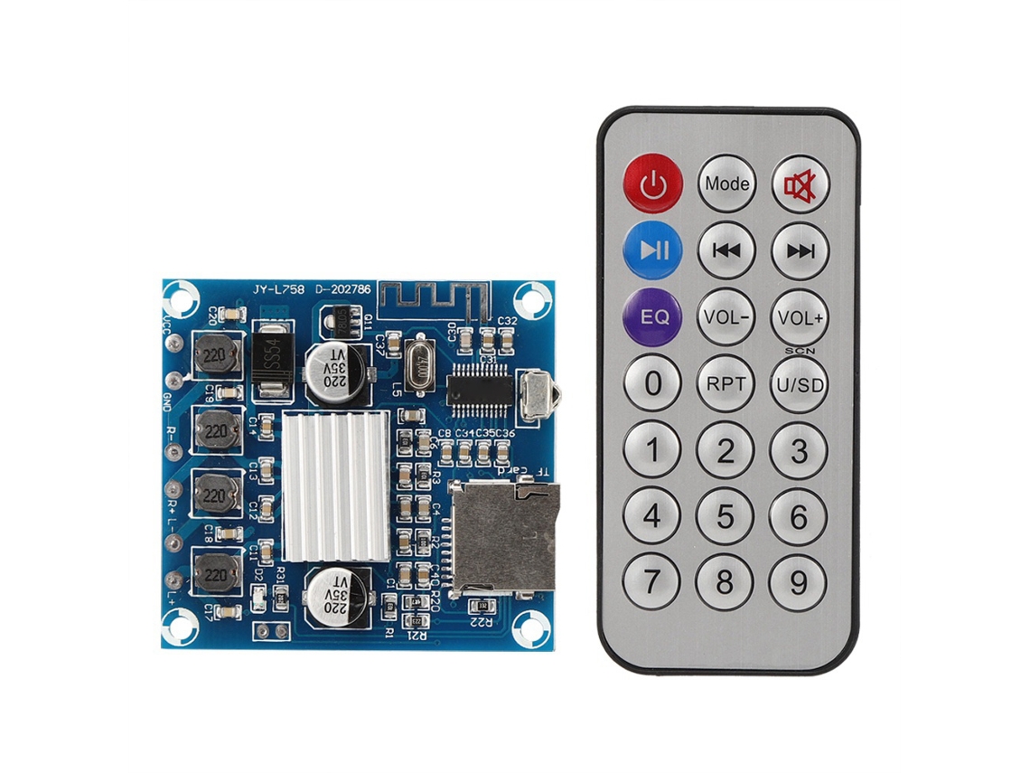 Módulo De Placa Amplificadora Digital, 2 Canales, 15w+15w, Bluetooth 5.0, Tarjeta De Memoria, Entrada Aux.