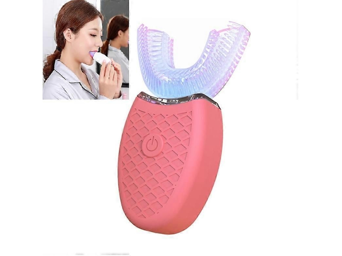 Escova De Dentes Elétrica De Clareamento Bucal Em Forma De U Preguiçosa
