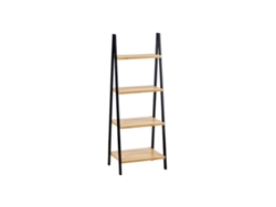 Estantería de Baño Negro Natural Bambú Madera de pino 40x109,3x30 cm