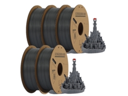 Filamento para impresora 3D, diámetro de 1,75 mm, sin burbujas, 5 rollos, gris OEM