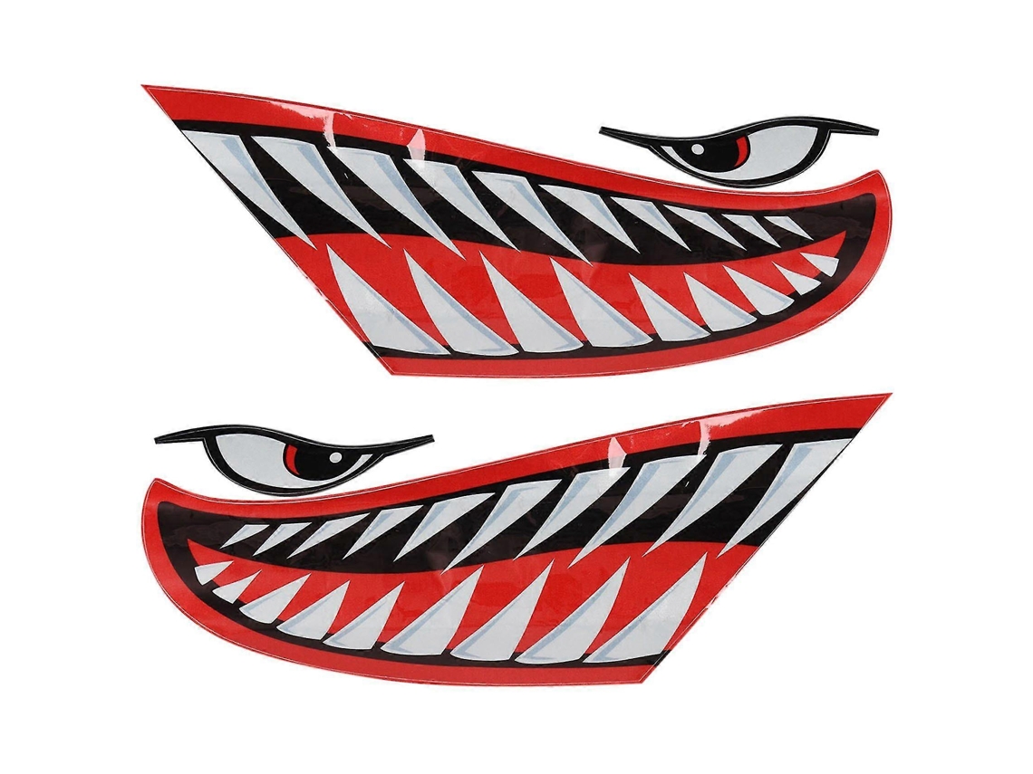 Rebe-2 Pegatinas Impermeables De Boca De Dientes Para Kayak Canoa Barco Coche Accesorios Diy Vinilo Duradero