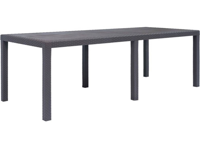 Mesa Jardin VIDAXL Marrón Plástico (220x90x72 cm)