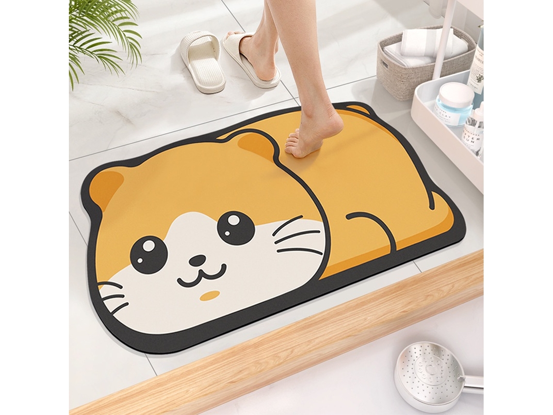 Alfombrilla De Baño De Tierra De Diatomeas Con Dibujos Animados, Antideslizante Y Súper Absorbente, De Secado Rápido.