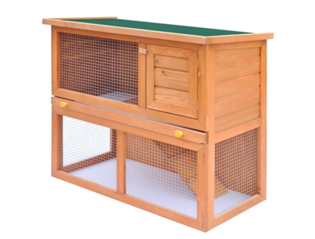vidaXL Casa de animales pequeños jaula conejera 1 puerta madera