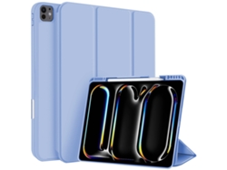 Capa Para Ipad 7 10.2 Polegadas Com Ranhura Para Caneta Em 3 Dobras Azul Gelo