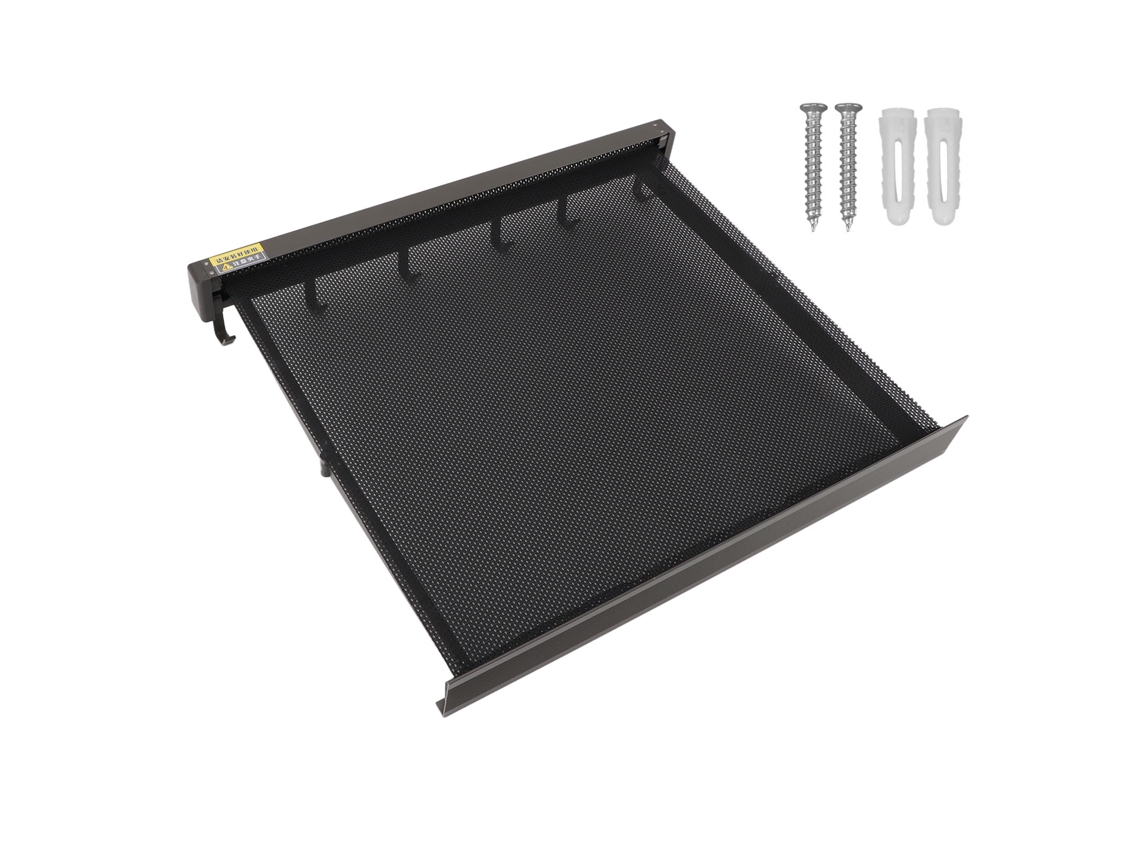 Rack De Secado De Ropa Retráctil Plegable Con Plantilla De Montaje En Pared Aluminio Gris Para Patio Baño