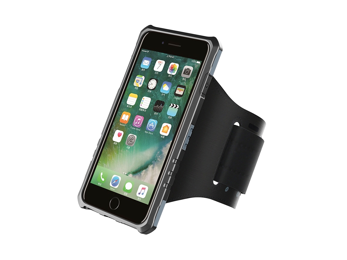 Caja Protectora Con Hierro Integrado Y Brazalete Para Iphone7 Plateado