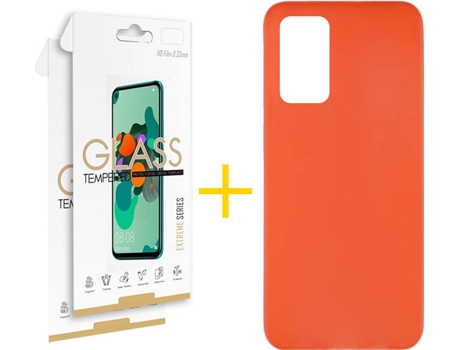 Kit Funda + Protector de Pantalla Huawei P40 SKYHE Cristal Templado 6519 Rojo