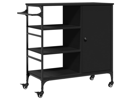 Carrito de cocina madera de ingeniería negro VIDAXL (87,5x38,5x84,5 cm)