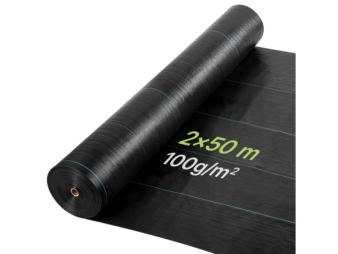 VEVOR Barrera antimalezas en tela 100 g 2x50 m