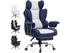 Silla GTPLAYER para Juegos, Silla de Oficina Con Soporte Lumbar de Resortes Ensacados, CóModa para Computadora con Reposabrazos y Reposapiés Azul