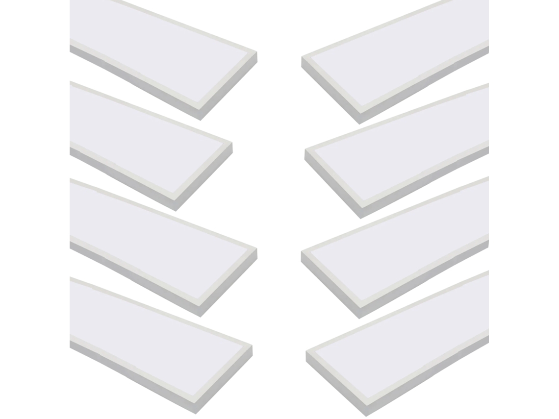 8x Panel LED Retroiluminado de Superficie 120x30 cm, Potencia 60W 5000 Lm, Blanco Neutro 4200K, Marco Blanco, Driver Incluído JANDEI