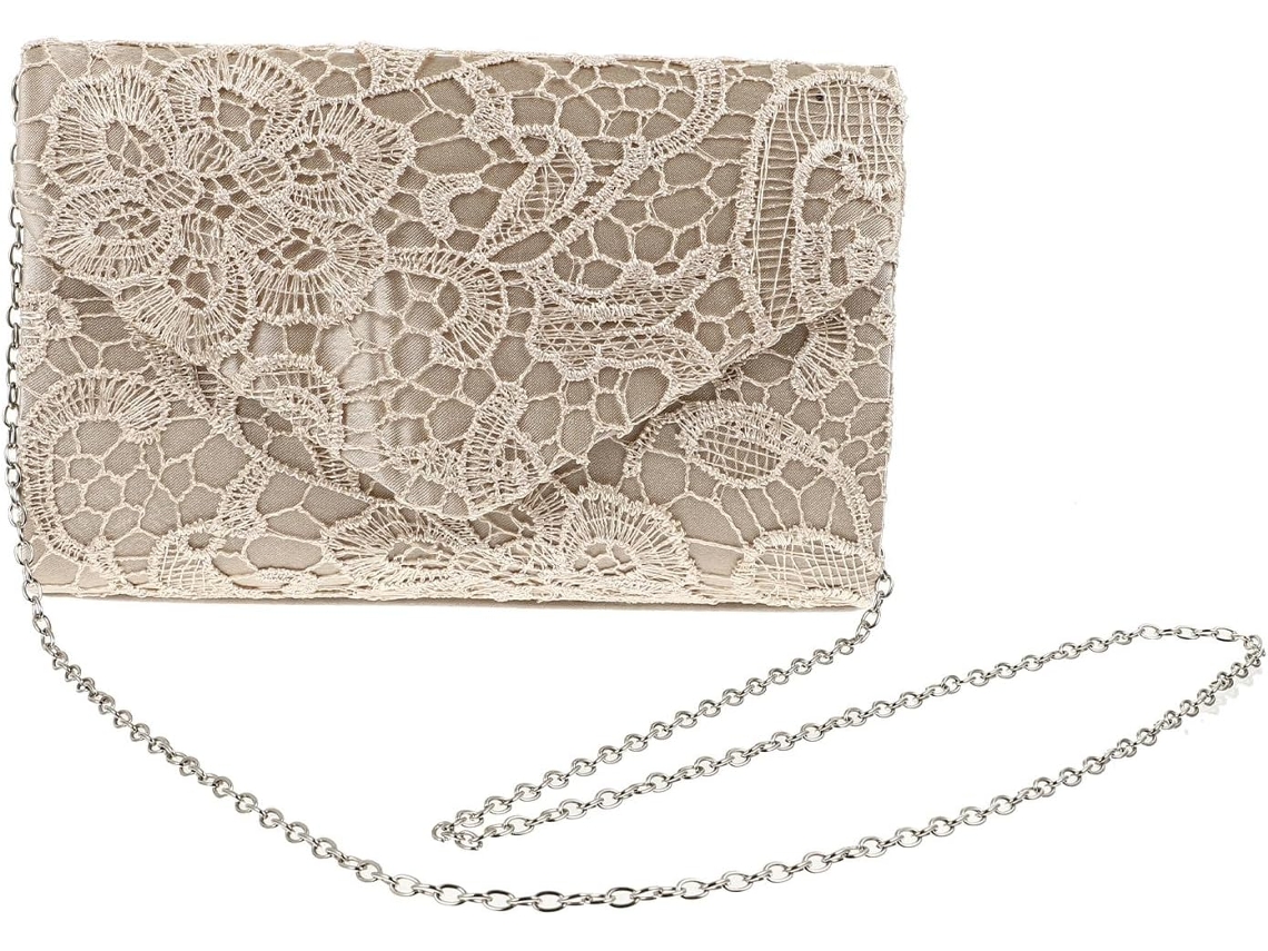 Elegante Bolso De Mano De Encaje Para Mujer, Bolso De Banquete Chic En Tela De Aleación, Para