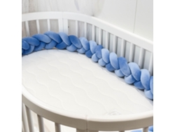 Protector de cuna, tira anticolisión, protector suave para cuna de bebé (azul marino - 2,5 metros) Spqment