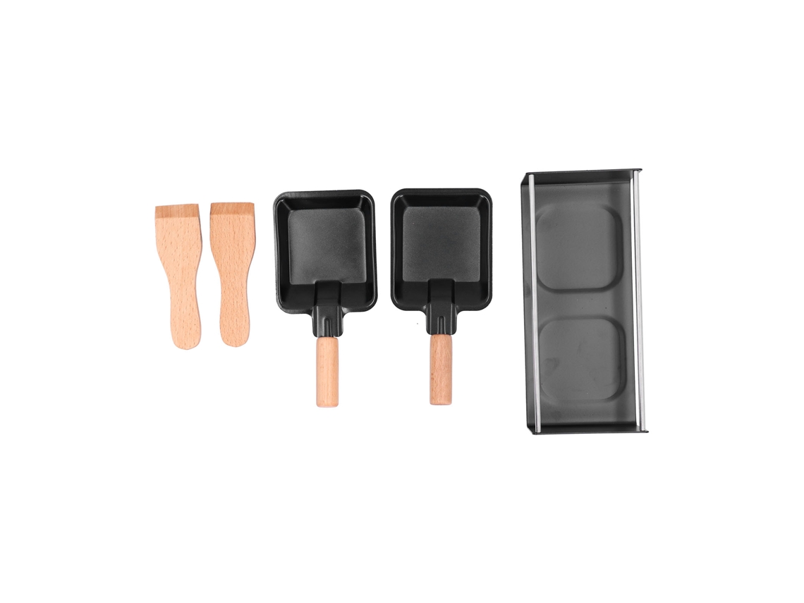 Placa De Barbacoa Portátil Mini Sarten Para Queso Antiadherente Con Mango De Madera Para Cocina
