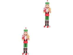Adorno Cascanueces De 2 Piezas, Modelo Festivo Decorativo, Figura De Cascanueces Para Interiores, Chef Navideño