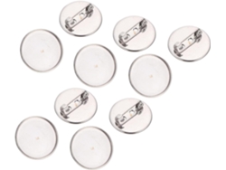20 Bases Redondas Acero Inoxidable Plateado Broches Fáciles Guardar Bandejas Vacías Pecho Accesorios