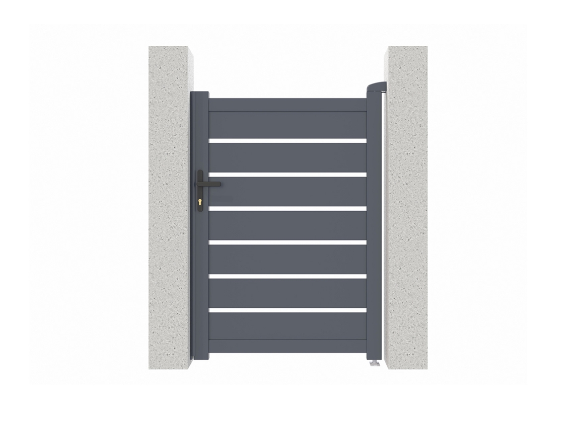 Puerta peatonal gris VOGEL 1m H.140cm