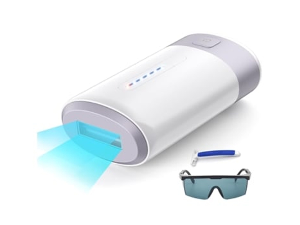 Dispositivo de depilación láser IPL para uso doméstico, 5 velocidades, mini depilación indolora con cable, blanco, Chaberlu