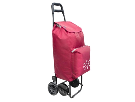 Carro de la compra 4 ruedas burdeos 45 litros carrito de la compra poliester 1650d con bolsa térmica refrigeración