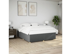 Cama Sin Colchón De Tela Gris Oscuro 180x200 Cm