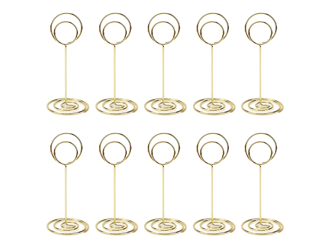 Portanúmeros de mesa metálicos para decoración de eventos - 10 unidades