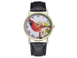 Reloj De Pulsera Unisex Zhoulianfa Con Estampado Animal, Números Romanos Y Correa De Cuero Sintético Negro.