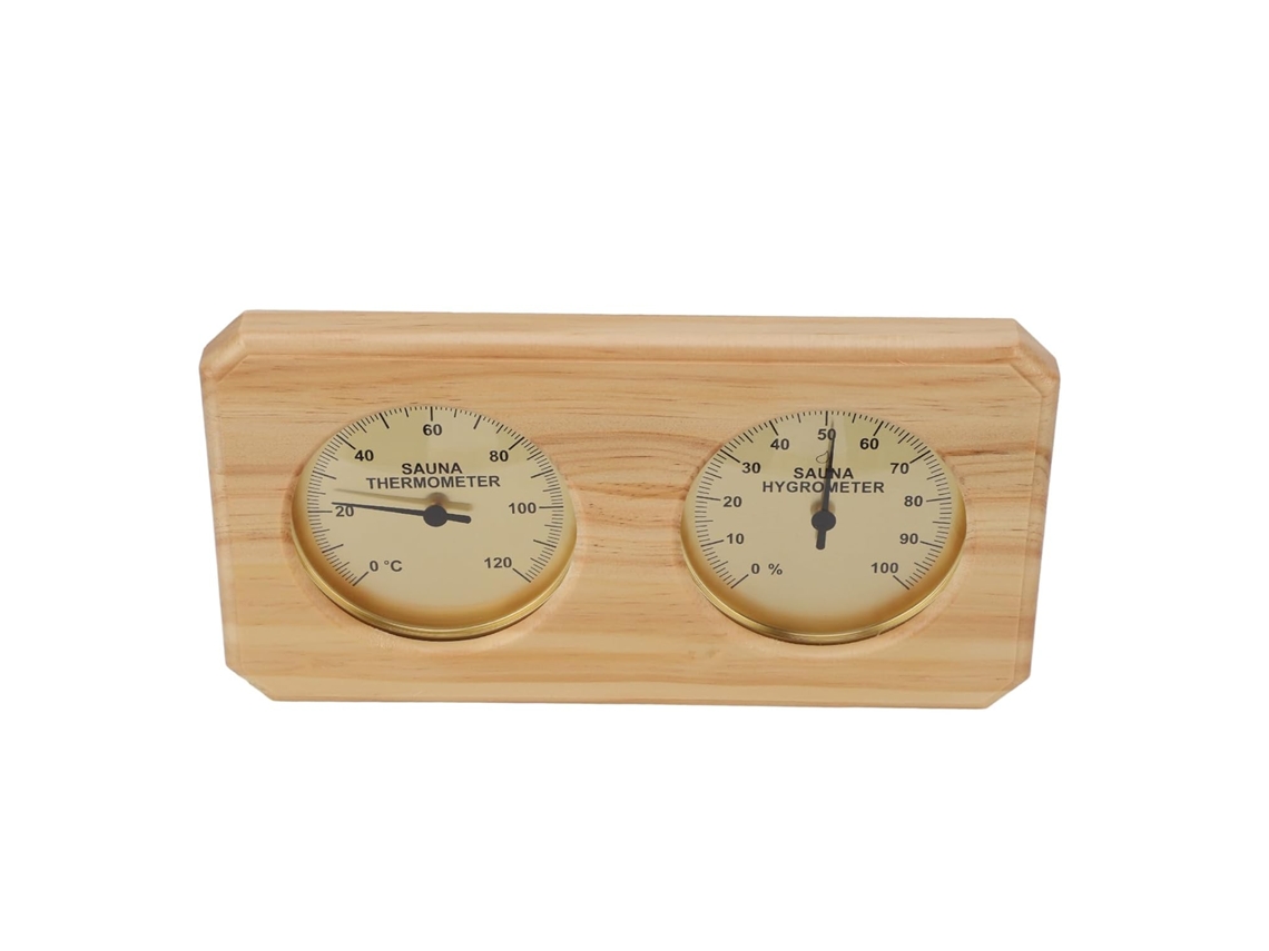 Termómetro De Madera Para Sauna - Higrómetro 2 1 Mide La Temperatura Y La Humedad Interiores.